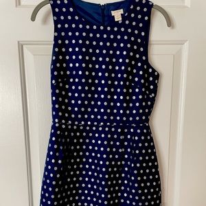 Blue & silver polka dot dress